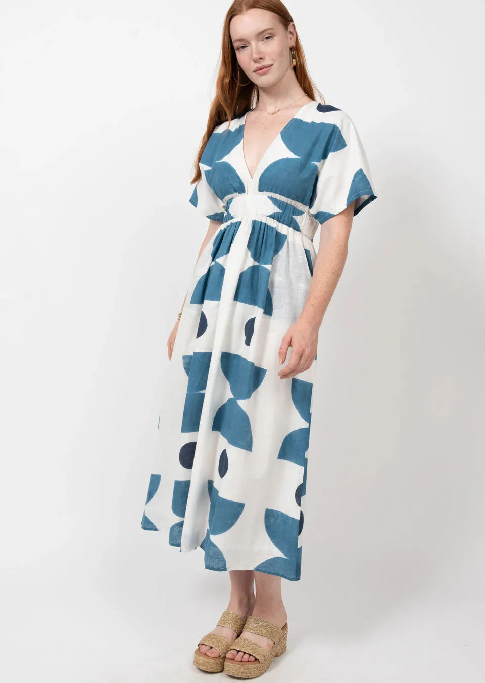 Uncle Frank Graphic Blue & White Dress