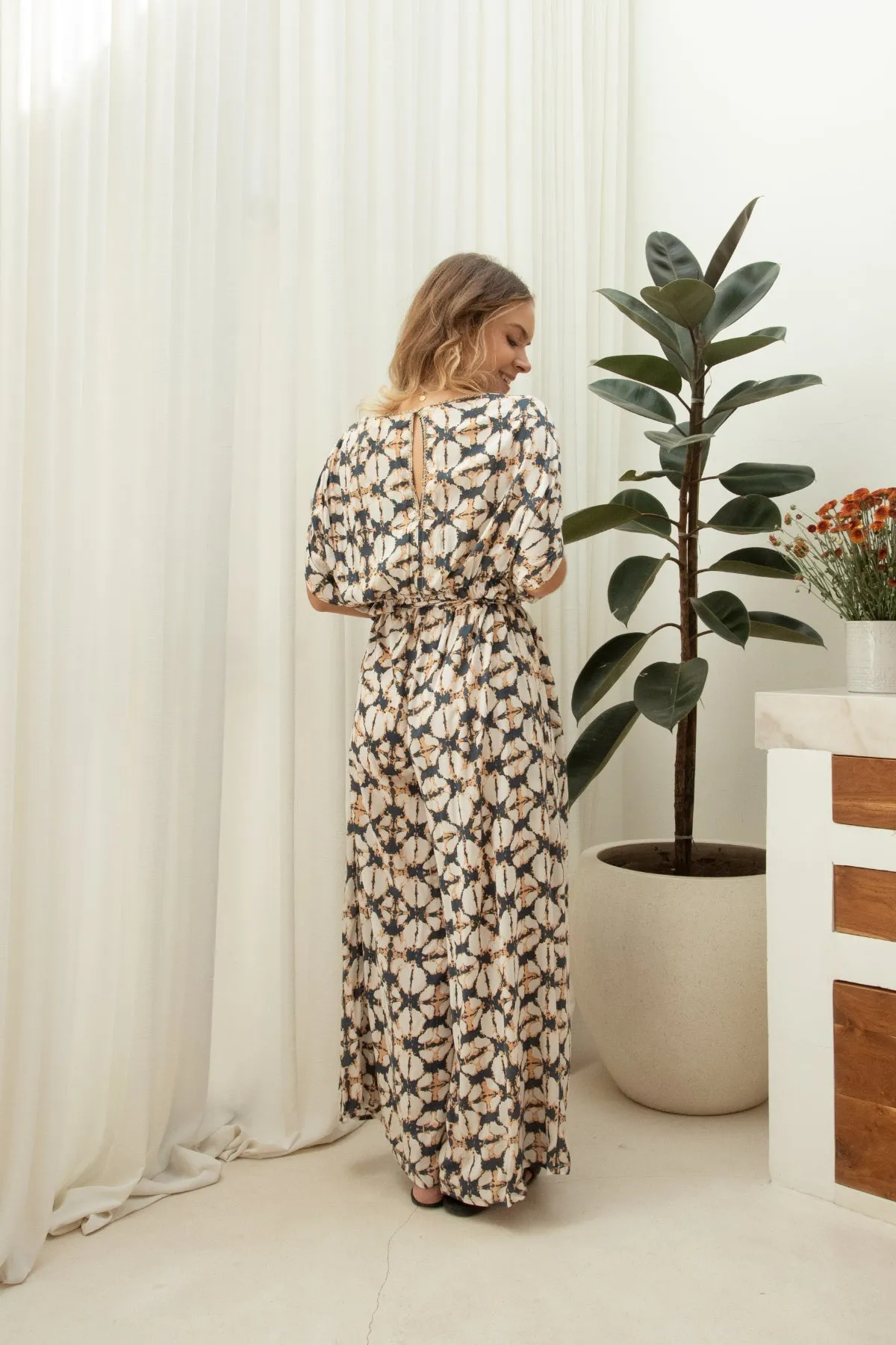 Viviette Long Jumpsuit // Ethnic Print