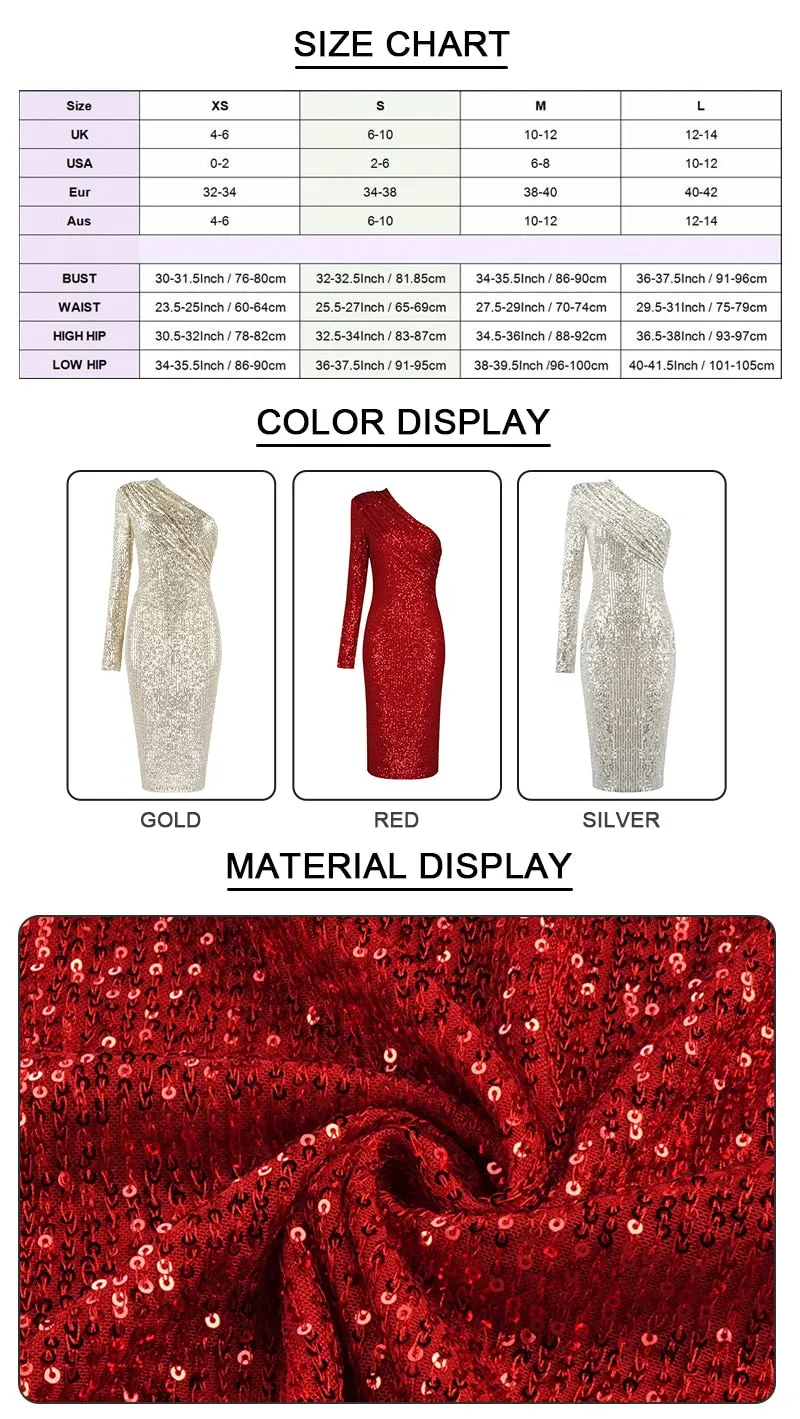 Wjczt Free Shipping Sexy One Shoulder Dress Sparkle Glitzy Sequins Dress Mesh Patchwork Celebrity Christmas Party Vestidos