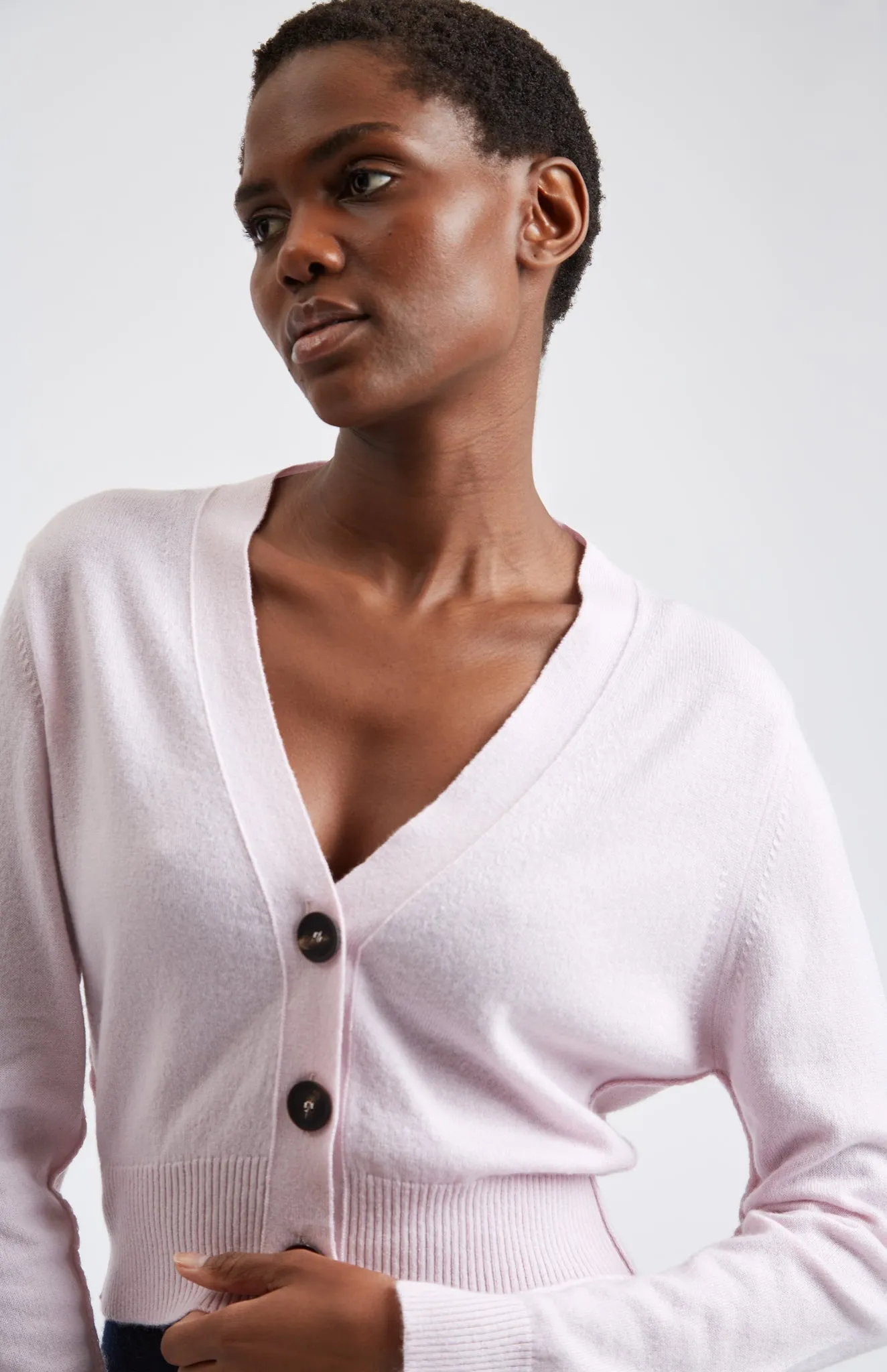 Women's Cropped Cashmere Cardigan In Pink