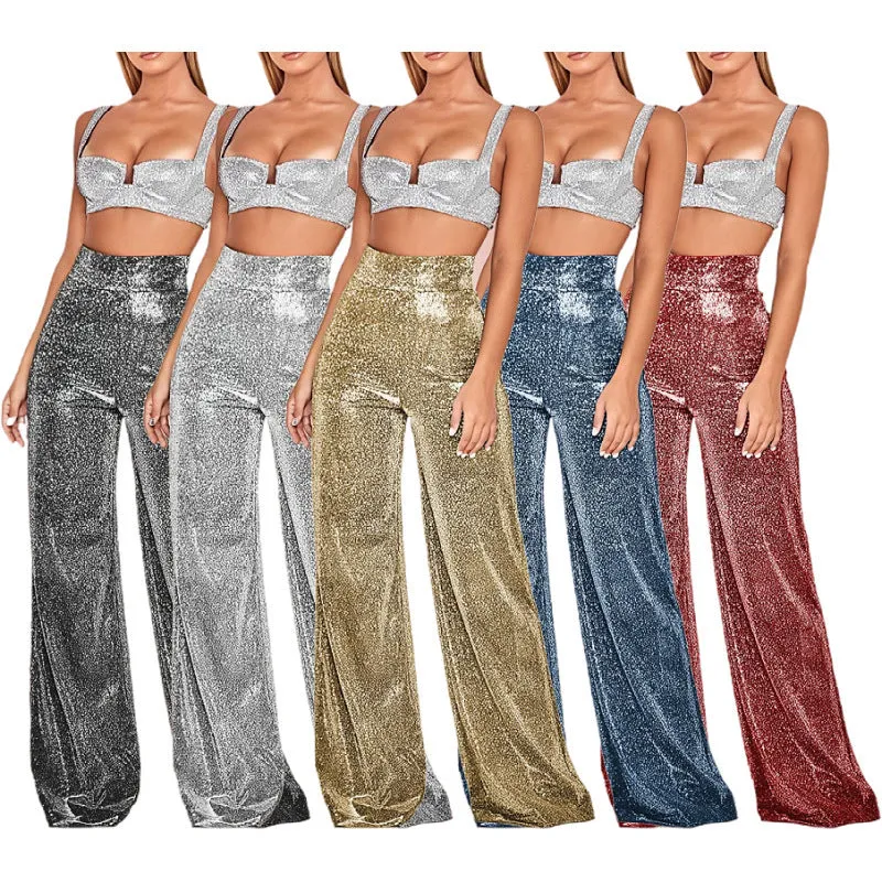 Women's Hot Sier High Waist Straight Casual Pants