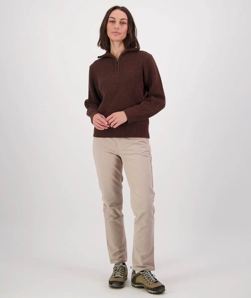 Women's Riverside V2 Zip Neck Rib Jumper