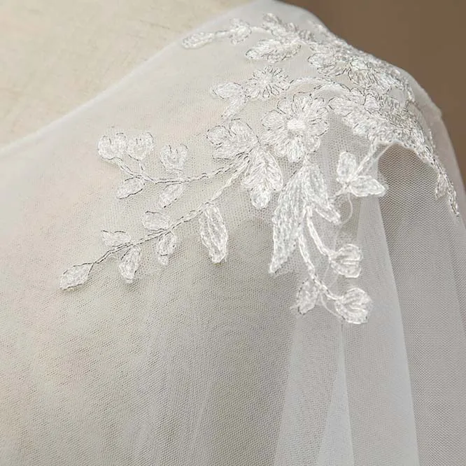 Women's Wrap Shrugs Shawls Tulle Wedding Party / Evening Appliques Flower Lace