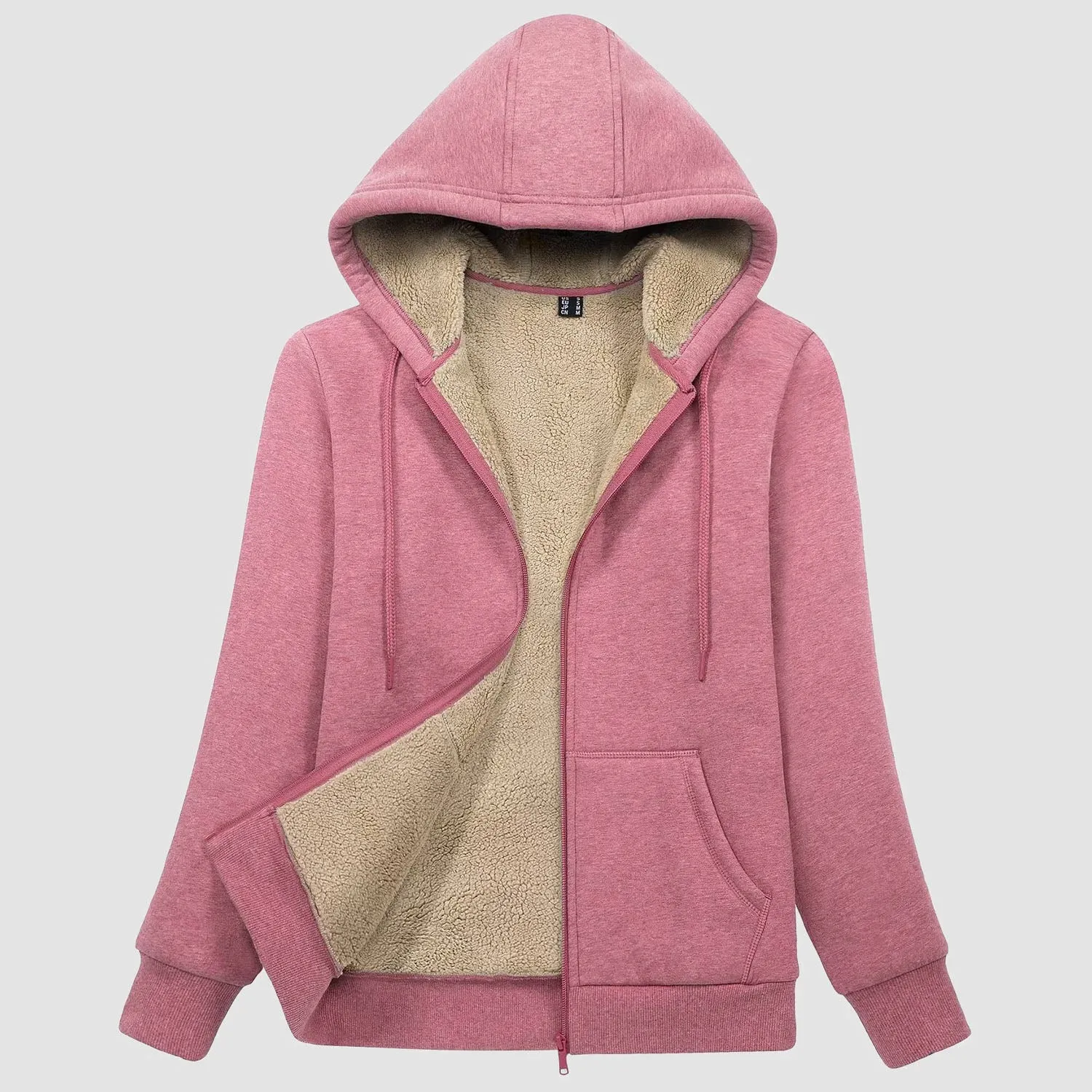 Womens Zip Up Hoodie Sherpa Lined Fleece Jacket Winter Warm Jacket