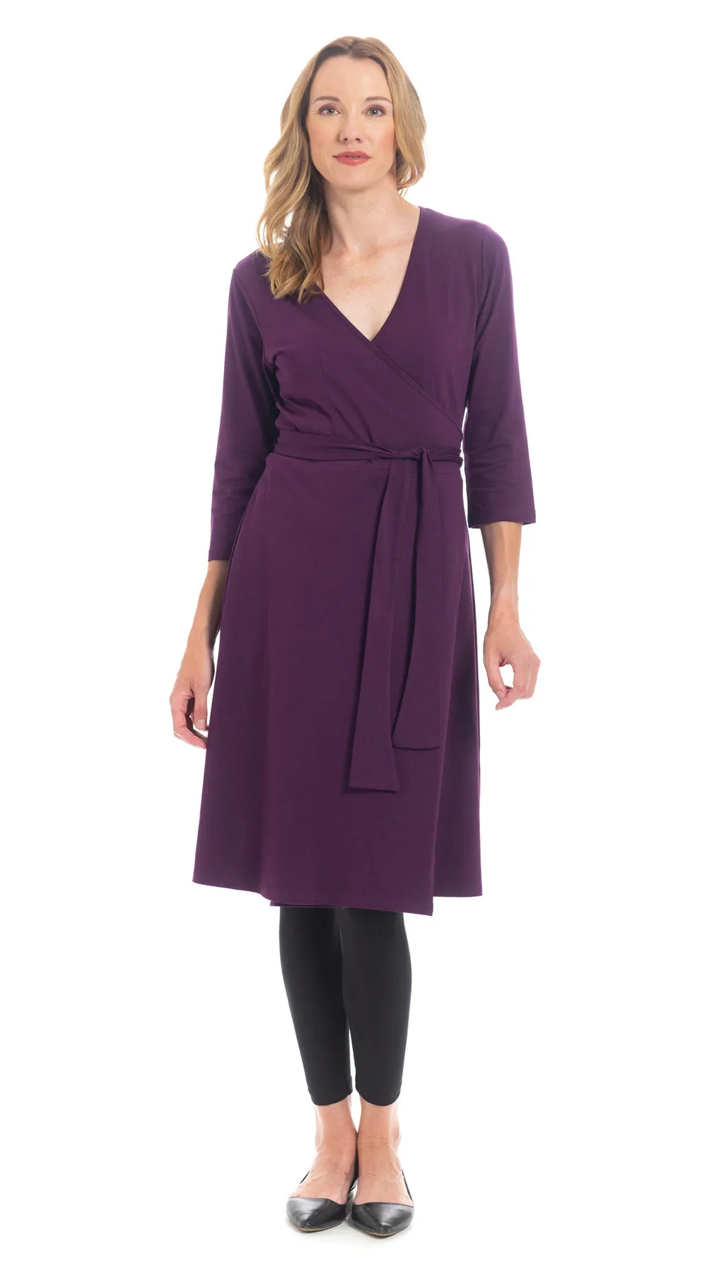 Wonderful Wrap Dress - deep purple - org.cotton