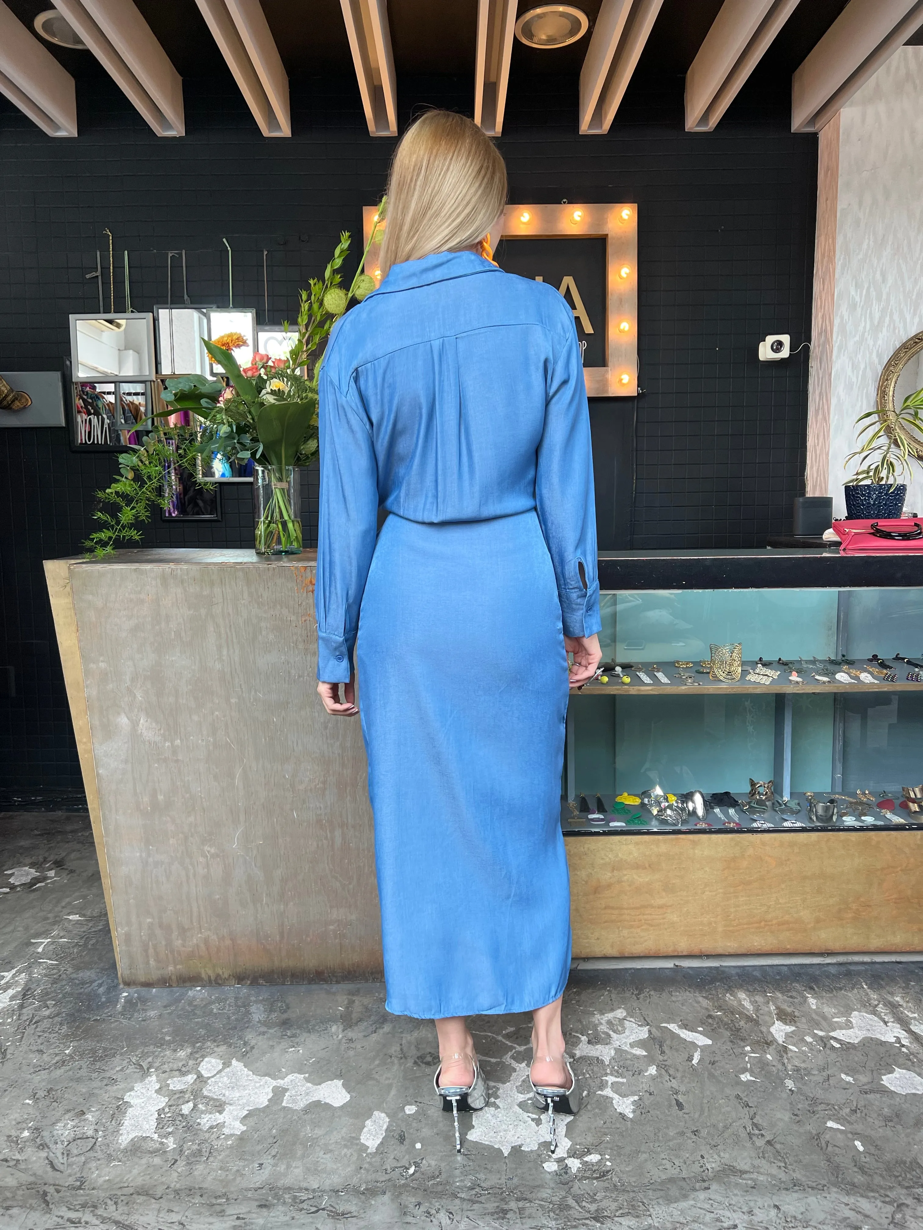 Wrap dress blue