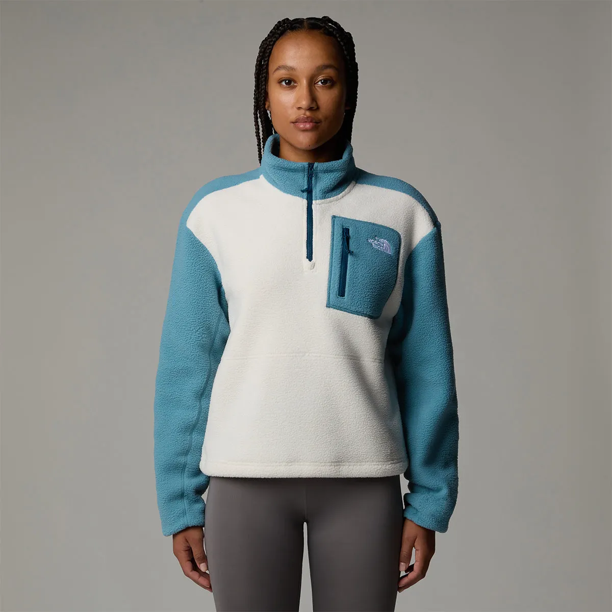 Yumiori Quarter Zip Fleece Jacket - Algae Blue